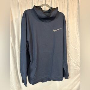 Nike Men's Navy Blue Pullover Sweatshirt with Swoosh